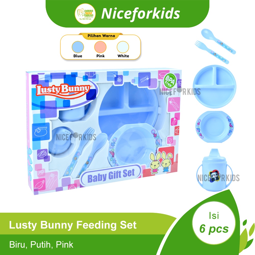 Lusty Bunny Feeding Set LB-1850 Isi 6pcs / Set Peralatan Makan Anak / Gift Set