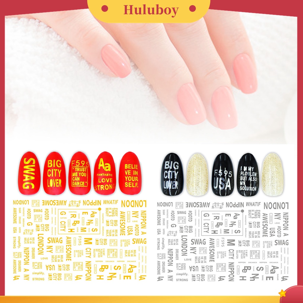 Huluboy Huluboy♡ Stiker Kuku 3D Motif Kartun Bunga Butterfly Untuk Manicure