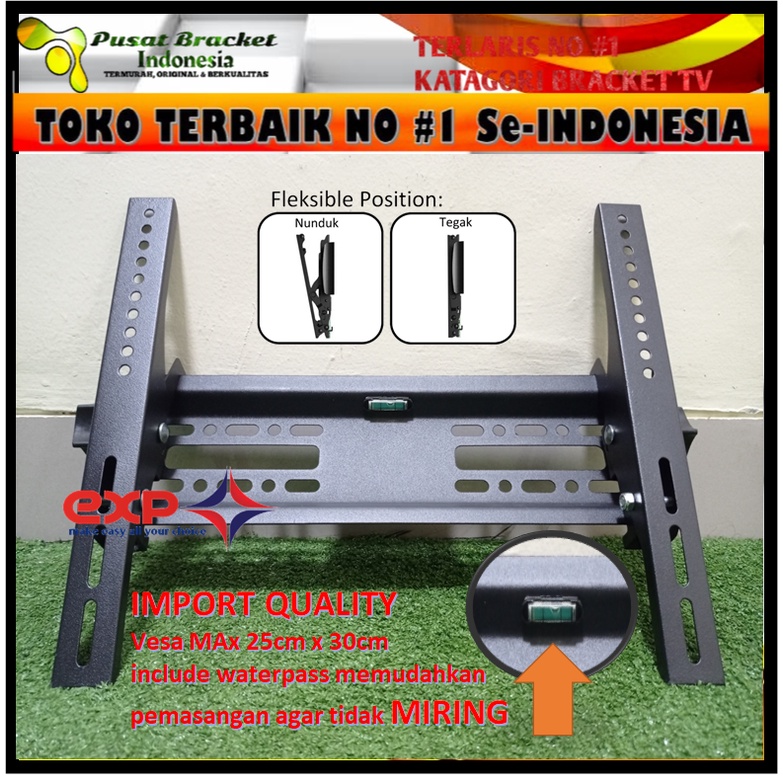 Bracket TV LG 21&quot; s/d 40&quot; waterpass GARANSI 100% COCOK!!! IMPORT QUALITY