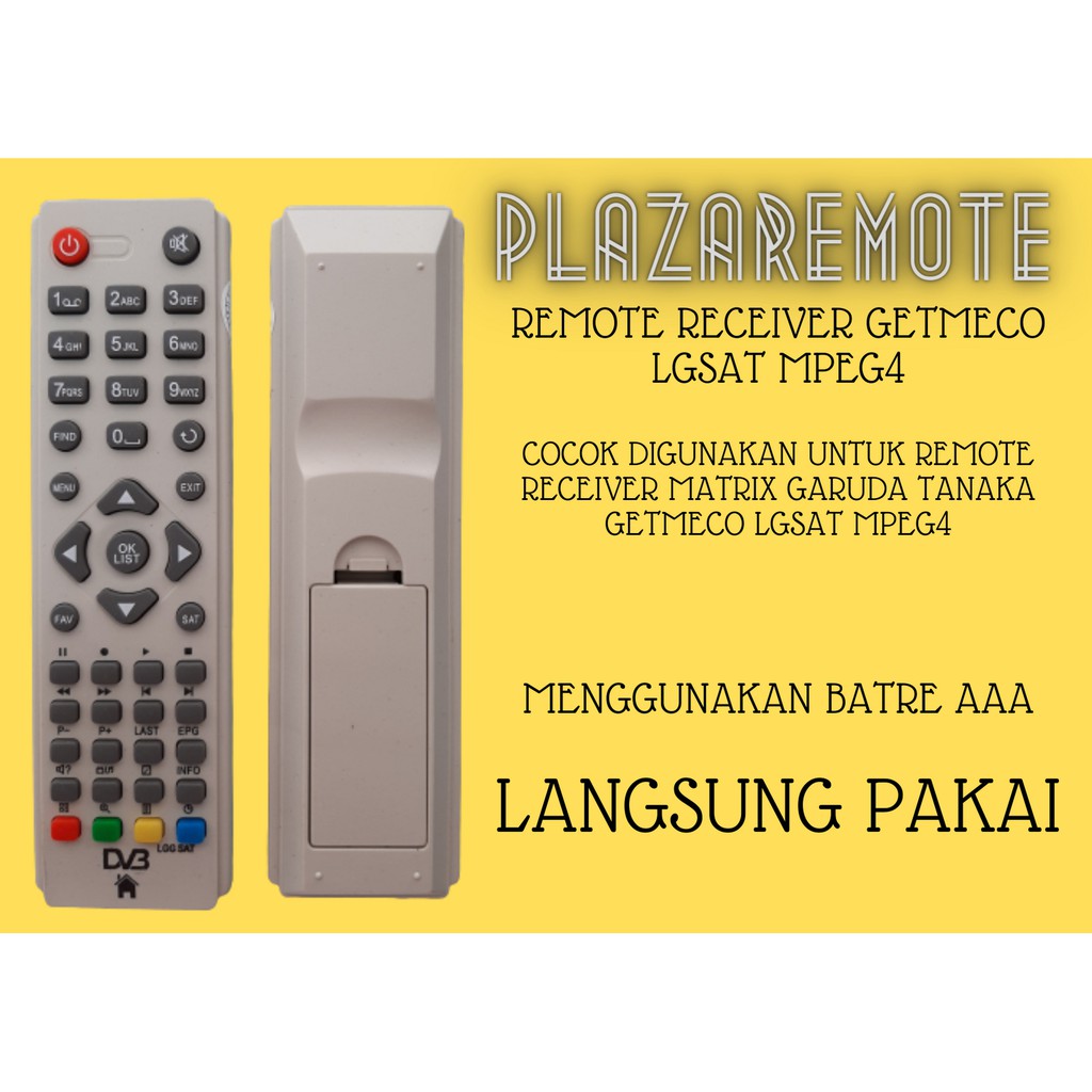 REMOTE LGSAT MPEG4 MPEG2 MP2 GETMECO RECEIVER PARABOLA