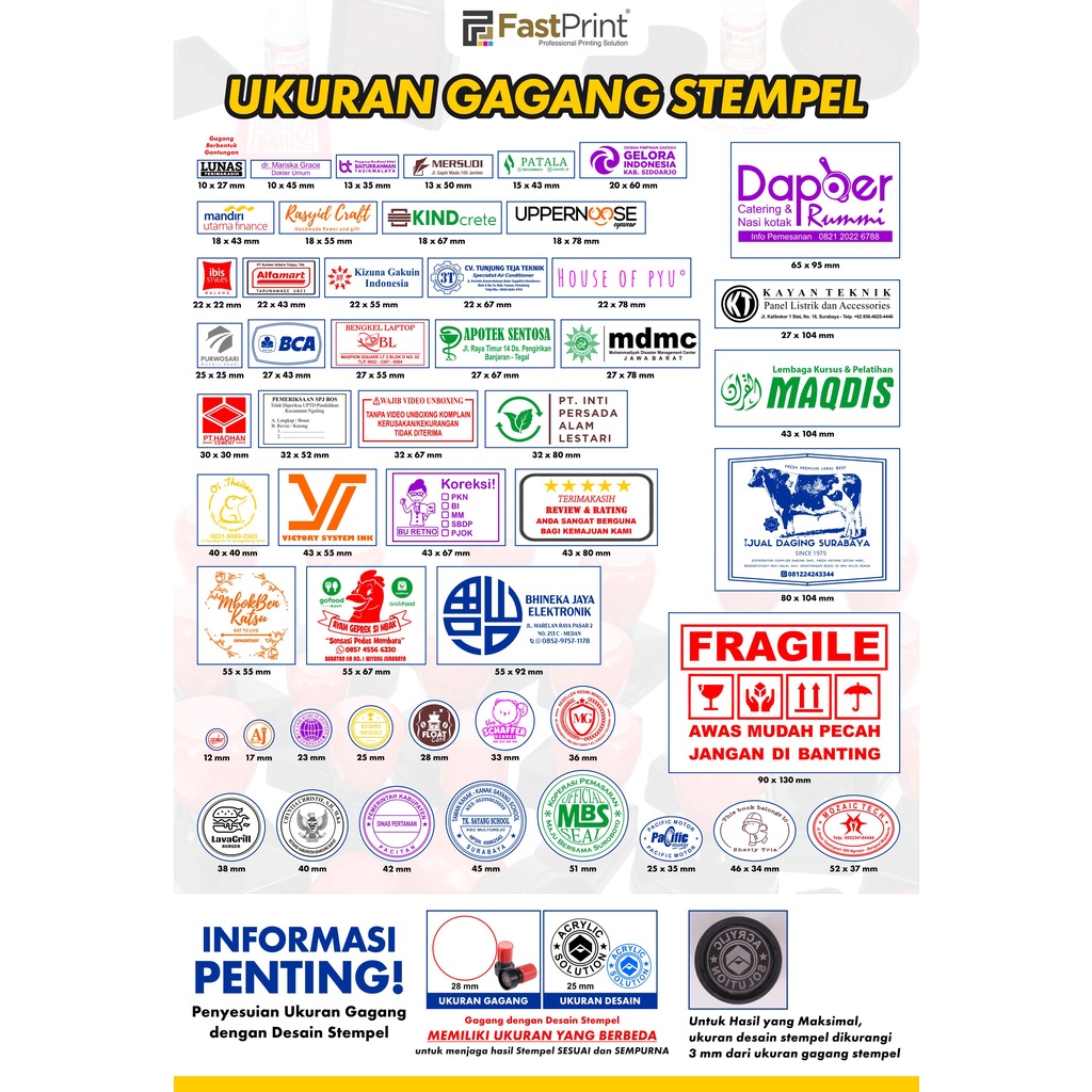 Pesan Stempel Flash Kilat Murah FREE Desain Bulat