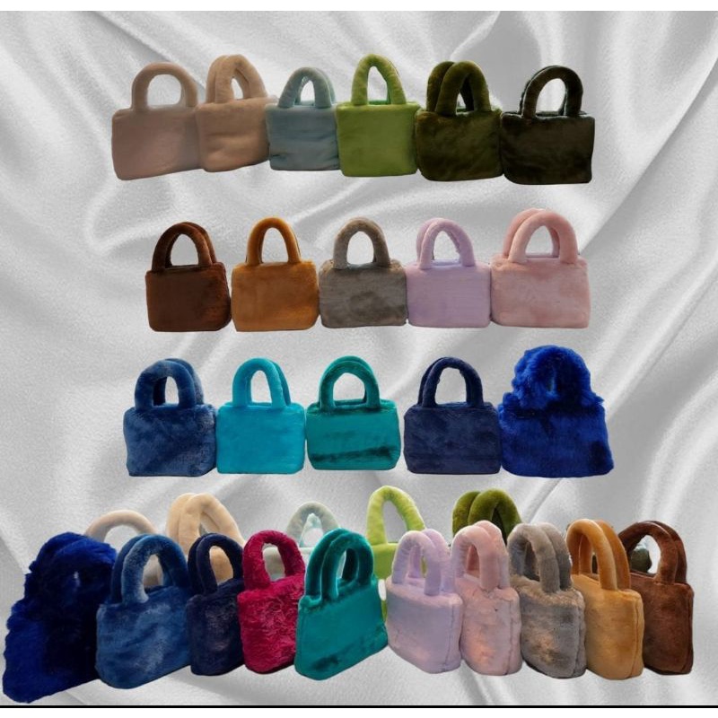 fluffy bag korean (tas bulu korea) banyak motif viral