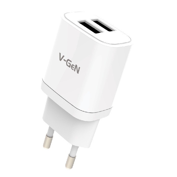 Adaptor Charger V-GeN VTC2-15 2.4A 2 Port 1 Box @ 20pcs Travel Charger