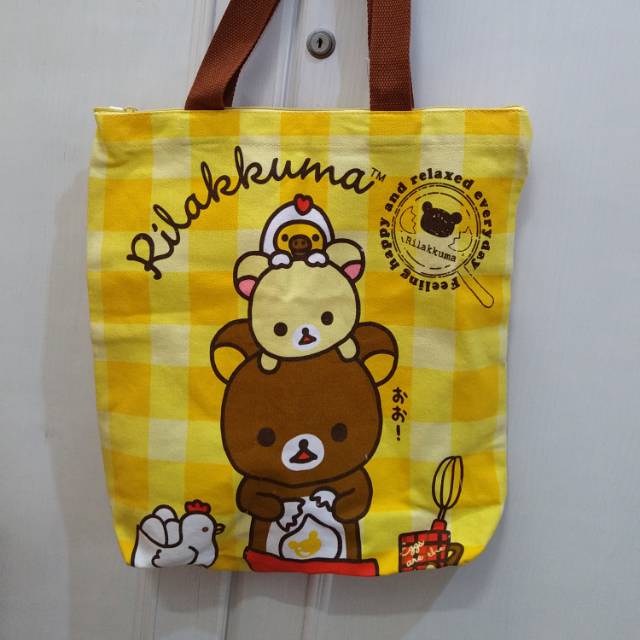 Tas kanvas motif Rilakkuma