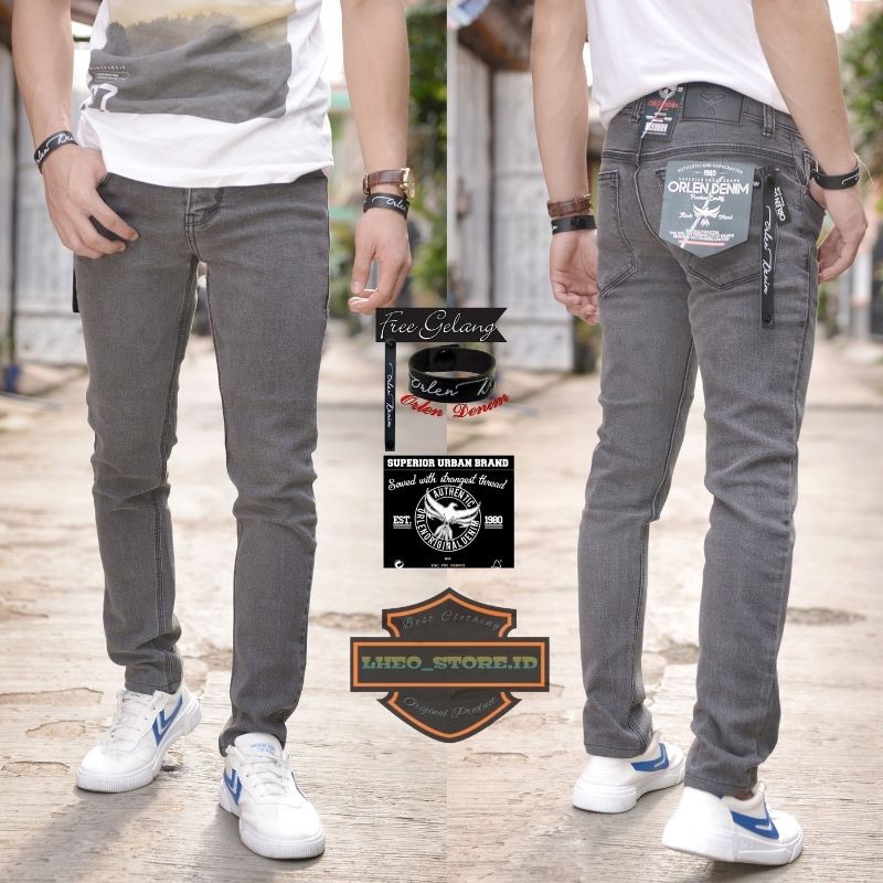  Celana  Jeans  Panjang Pensil  Skinny Semi Slimfit Cowok  Pria 