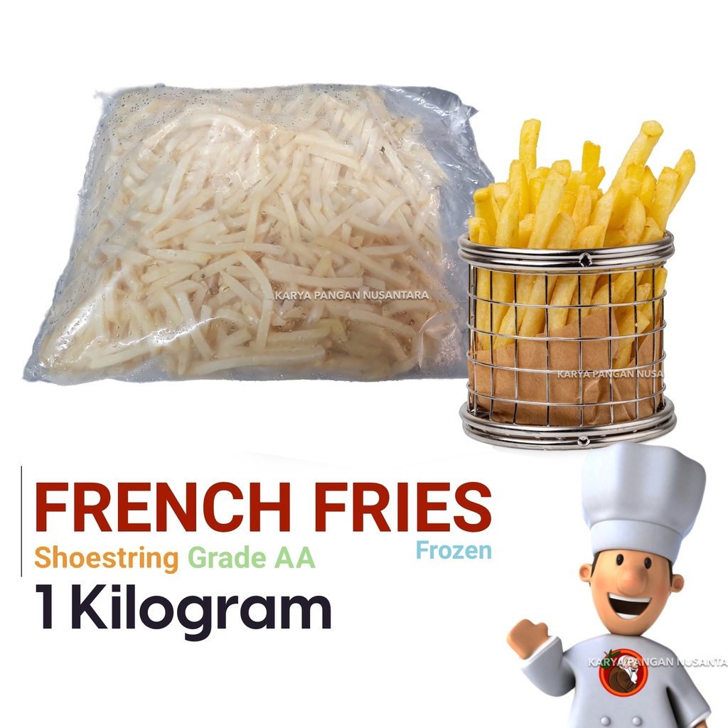 

PAKET FRENCH FRIES SHOESTRING 1KG FROZEN KENTANG BEKU 1 KILOGRAM FRENCH FRIES BEKU KENTANG GORENG 1 KG