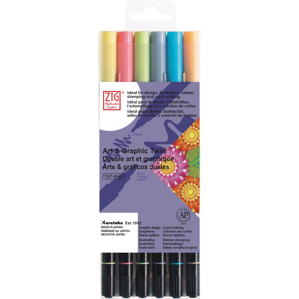 

ZIG ART & GRAPHIC TWIN 6 colors set ALL SEASONS (TUT-80/6VAS)