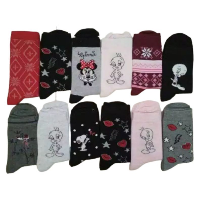 ( 6 PASANG ) KAOS KAKI MOTIF DEWASA PRIA/WANITA (RANDOM)