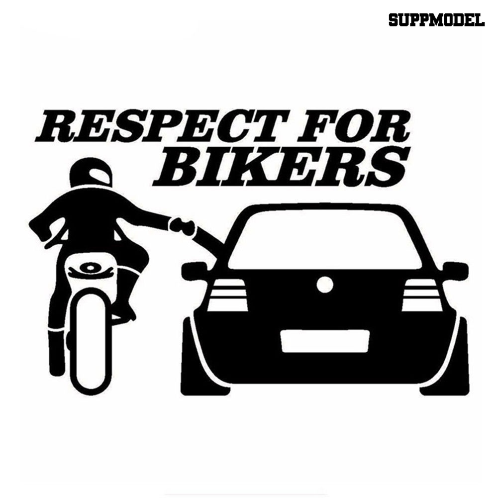 Stiker Vinyl Tahan Air Motif Respect for Bikers Untuk Body Mobil