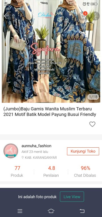 (jumbo)baju Gamis Wanita Muslim Terbaru 2021 Motif Batik Model Payung Busui Friendly Ukuran All Size