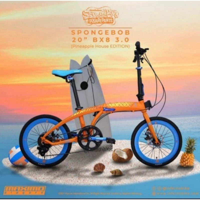 Sepeda Lipat 16" tx7 3.0 dan 20" Maximo Spongebob bx8 3.0