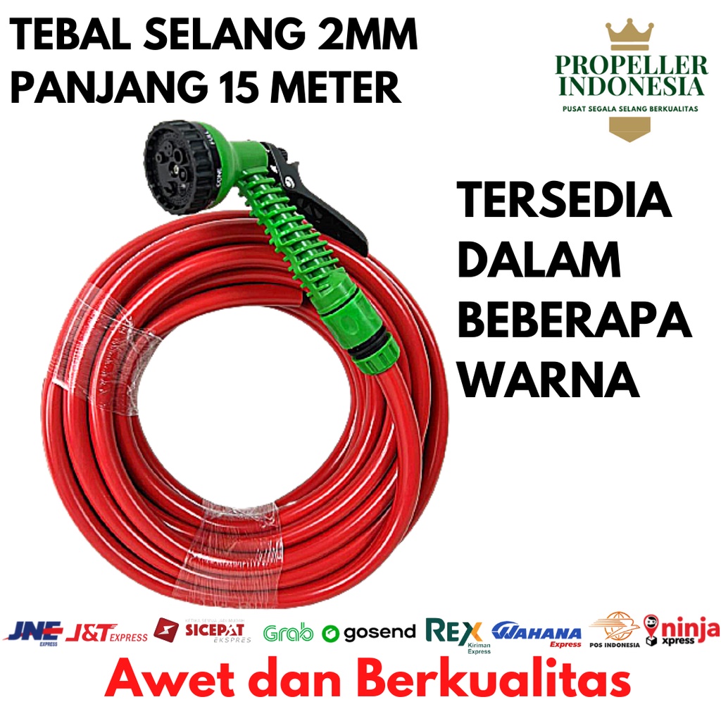 Paket Selang Air Dop dan Semprotan Air Set 5/8 Inch Tebal 2mm 15 Meter