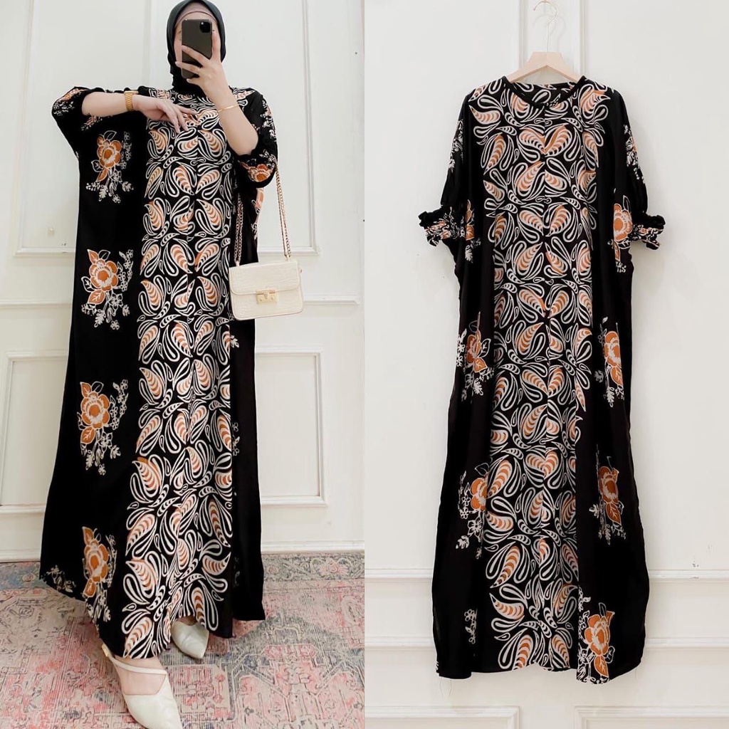 DASTER KAFTAN JUMBO LD 160 CM DASTER ARAB KELELAWAR LENGAN PANJANG PB 138 TIEDYE CAP BUSUI-26 kaftan cap