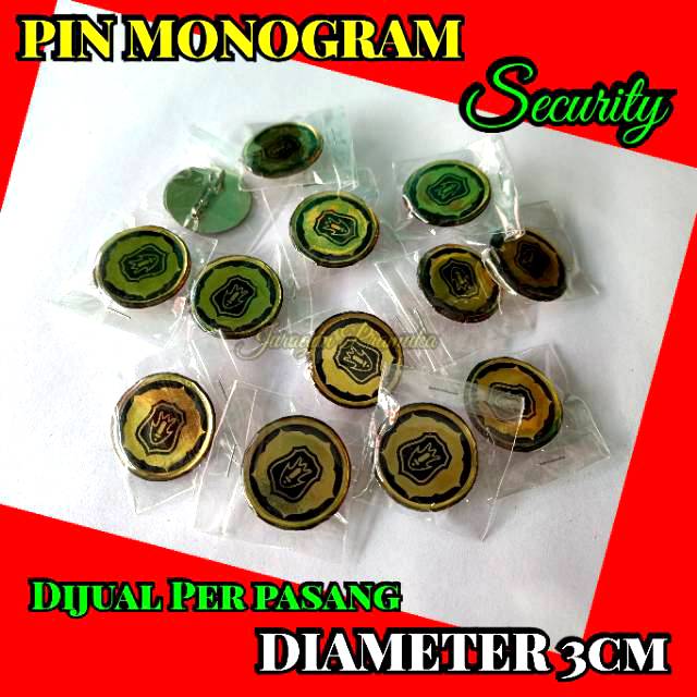 PIN MONOGRAM SECURITY SATPAM 3CM