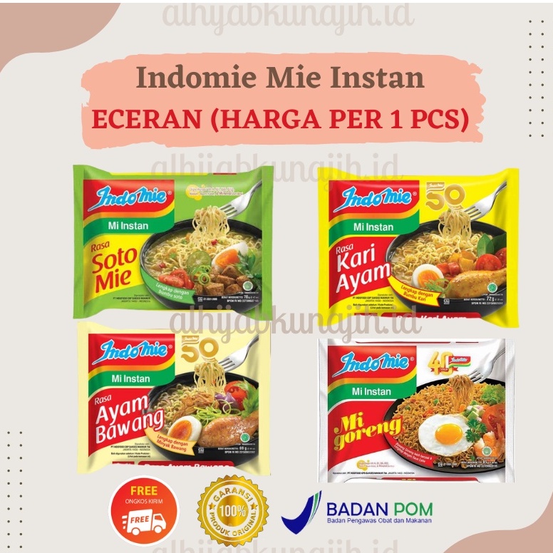 INDOMIE MIE INSTAN ECERAN (HARGA PER 1 PCS)