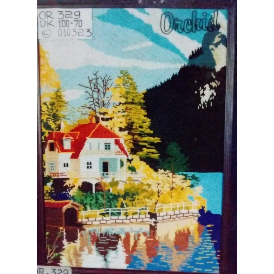 KRUISSTEEK KRISTIK ORCHID MOTIF PEMANDANGAN or 329