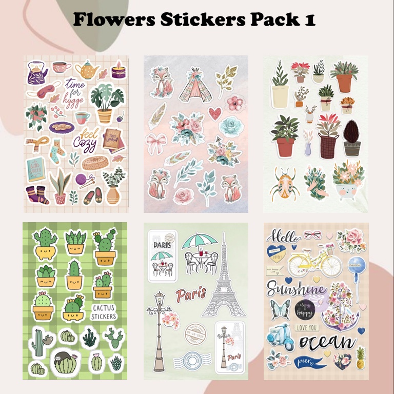 

[PART 1] Flowers Stickers, stiker bunga estetik aesthetic stiker