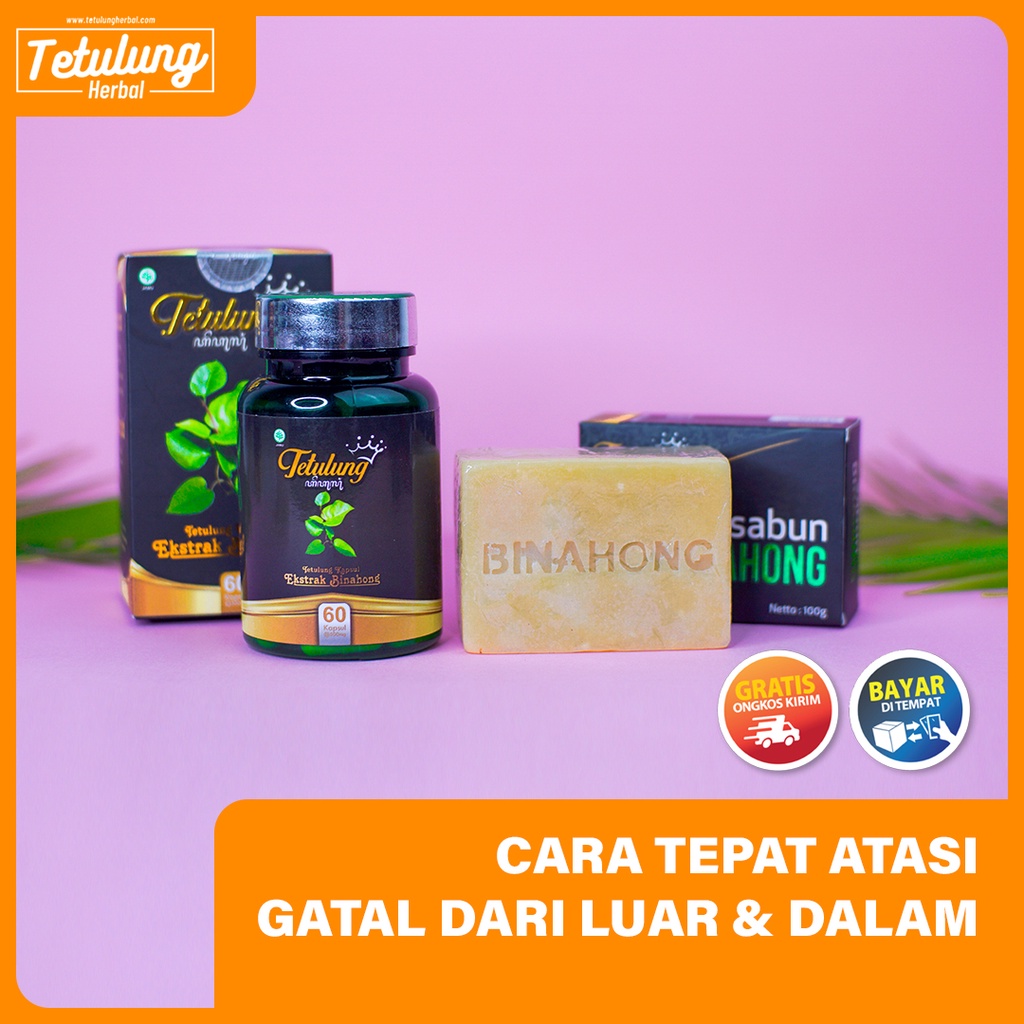 PAKET 1 BOTOL KAPSUL DAN 1 SABUN BINAHONG - Obat Gatal Dari Luar dan Dalam Terbaik [SUDAH BPOM]