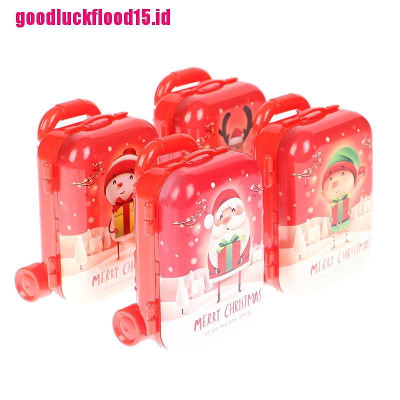 {LUCKID}New Dollhouse Miniature Metal Mini Christmas Suitcase Doll Handbag Model Decor