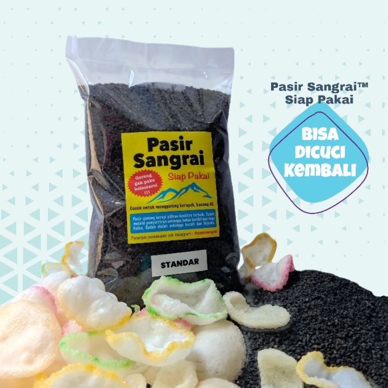 Pasir Sangrai® Siap Pakai - HALUS STANDAR - Kemasan Plastik 1kg / Pasir Goreng Kerupuk/ Kerupuk Pasir