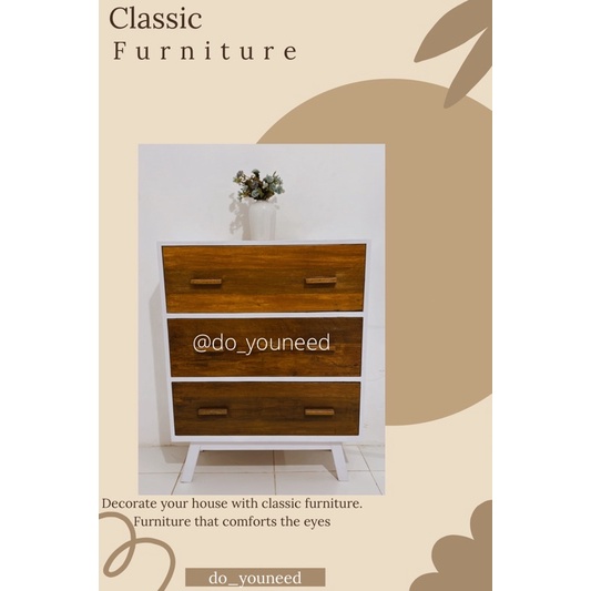 meja drawer 3 laci