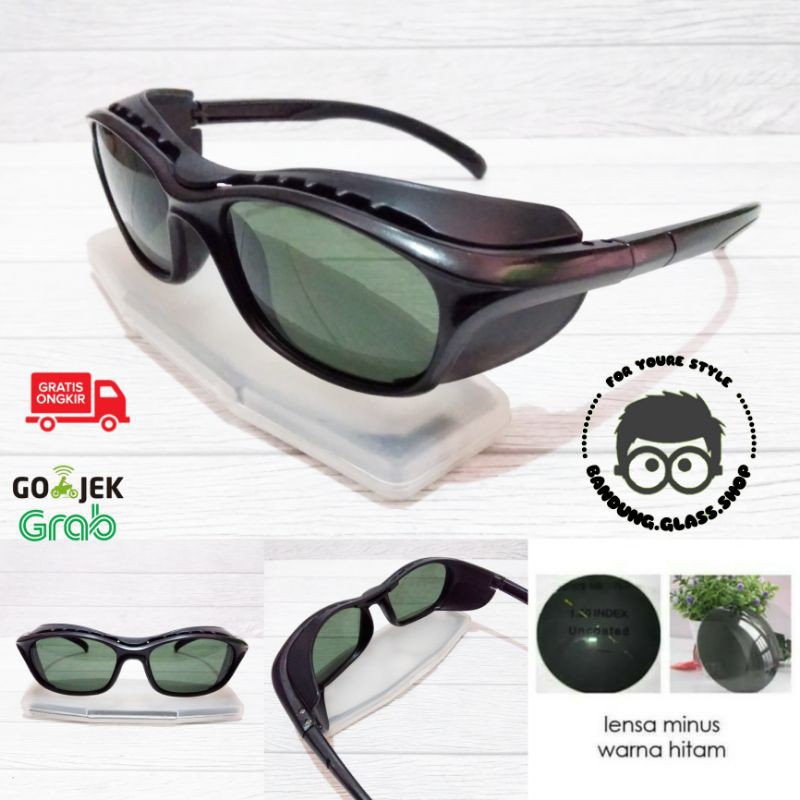 kacamata safety ride lensa minus warna hitam