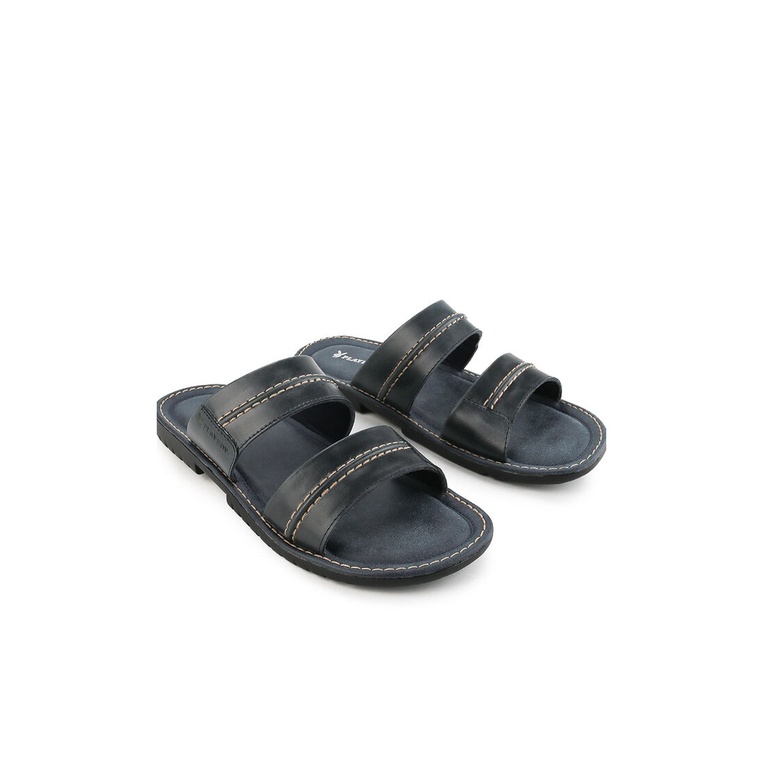 PL50 SANDAL SLIDE PLAYBOY PRIA ORIGINAL CASUAL KULIT BRANDED BIRU NAVY