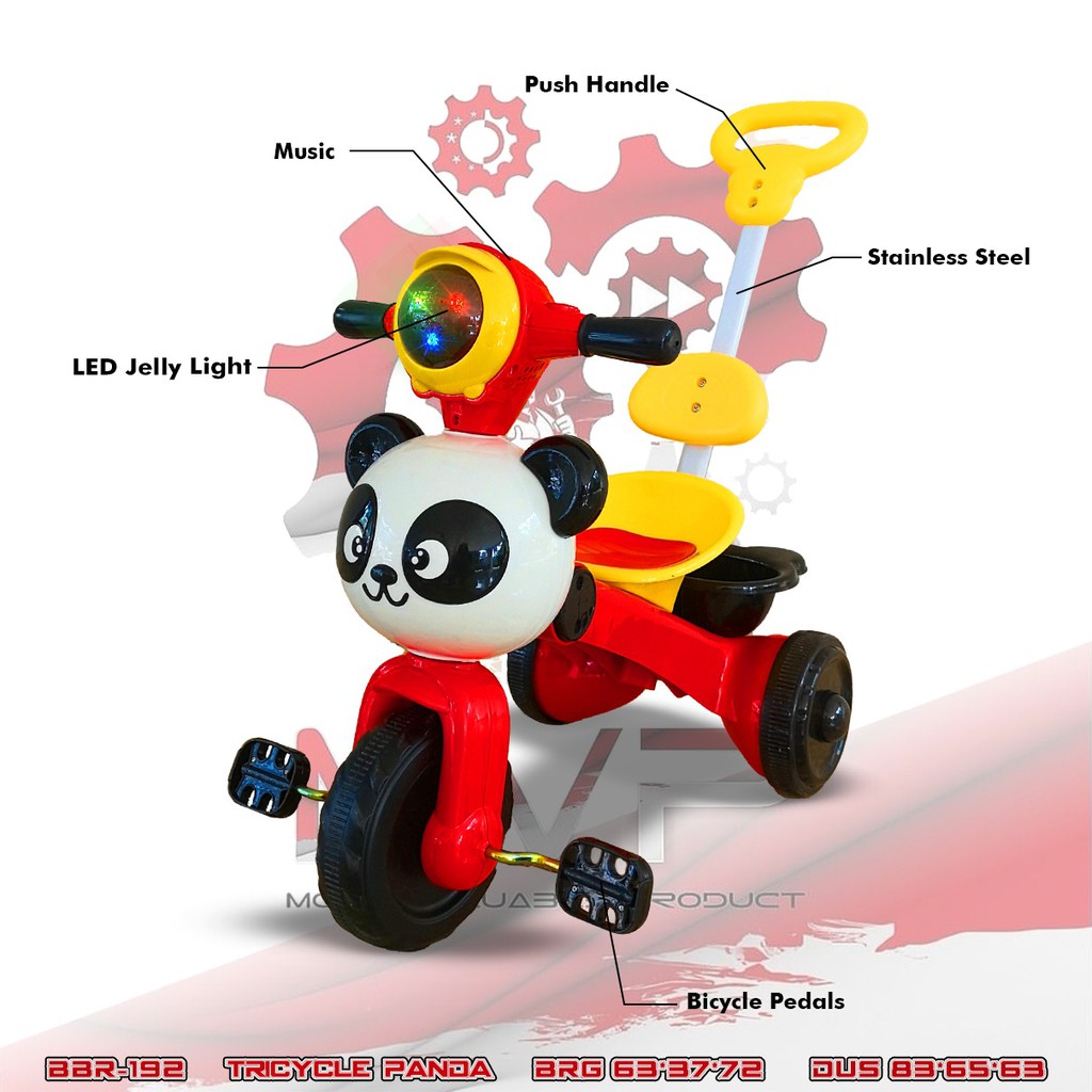 PROMO BBR192 Sepeda Anak Roda Tiga Tricycle Bike Mainan Motor Motoran Aki Minion Panda Doggy MVP