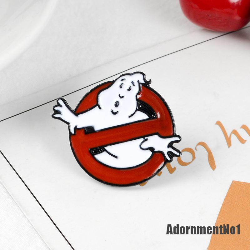 (Adornmentno1) Bros Pin Enamel Bentuk Hantu Putih Untuk Aksesoris Pakaian / Tas