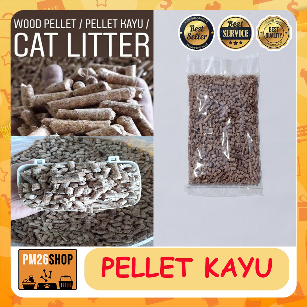 Wood Pellet Wood Pelet Kayu Alas Kandang Hewan Kucing Hamter 1 Kg