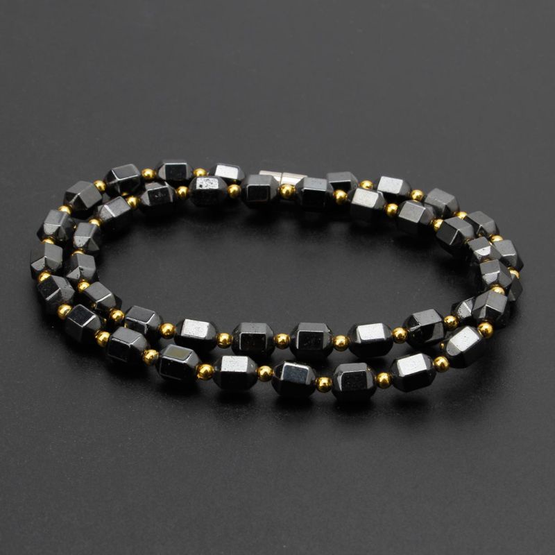 SIY  Black Hematite Magnetic Therapy Necklace Pain Relief for Neck Arthritis Shoulder