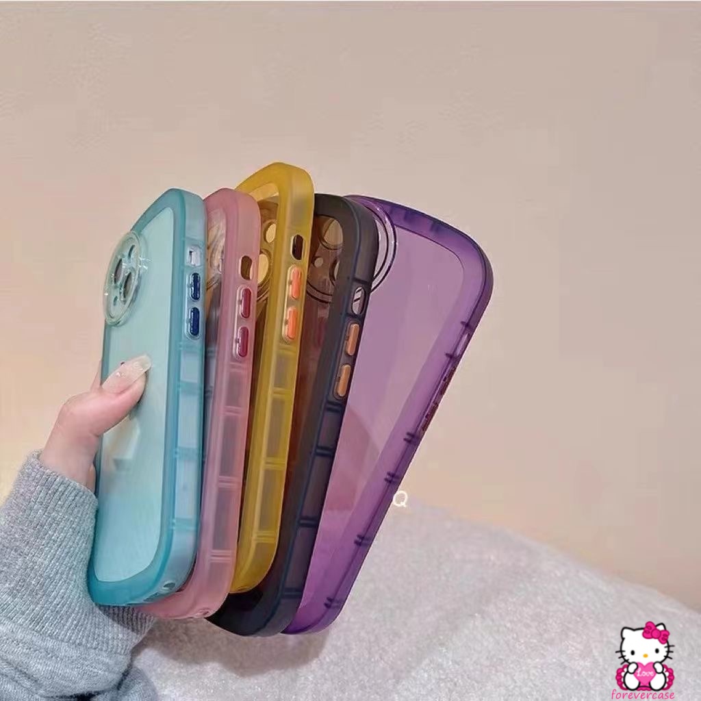 Soft Case Pelindung Lensa Mata Malaikat Warna Permen Macaron Bahan TPU Untuk IPhone XR 11 13 6 6s 7 8 Plus X XS SE 2020