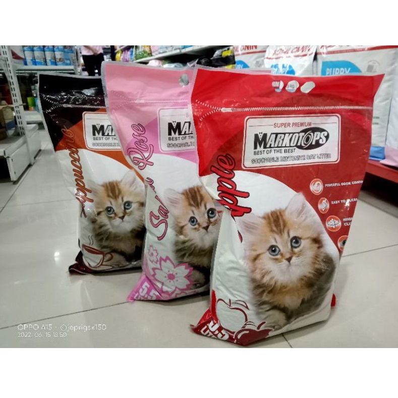 pasir wangi pasir kucing markotops 5,5 liter pasir wangi bentonite