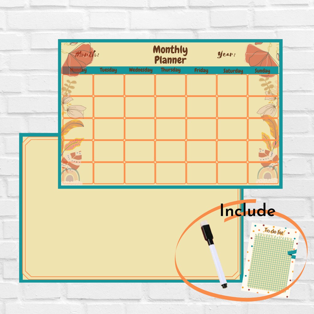 

wall planner / board planner / papan agenda bulanan 2 sisi Theboardplan (gravel)