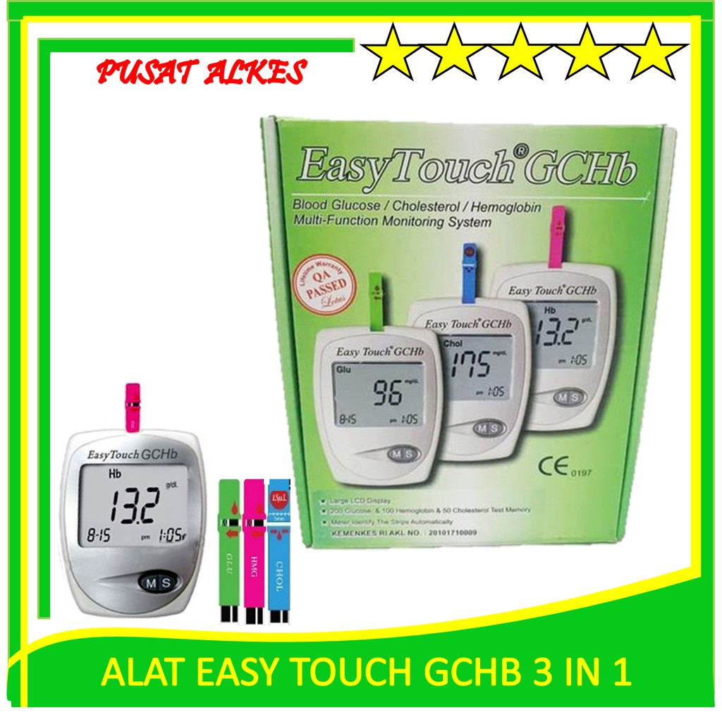 Jual Alat Cek Easy Touch GCHB 3 In 1 Gula Darah, Kolesterol, Hemoglobin ...