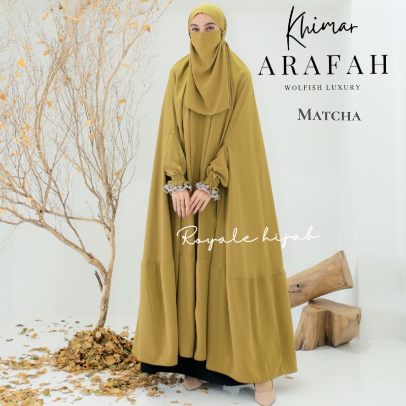 Arafah khimar  cocok untuk umroh bahan wolfish overhead ori royale