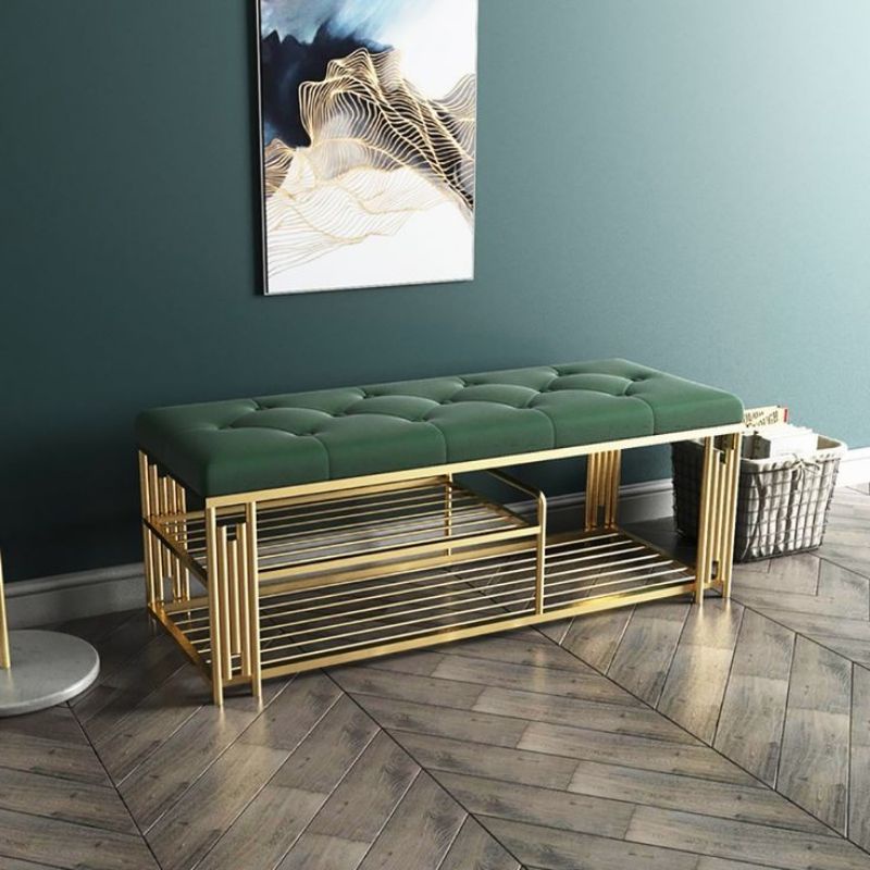 HELTON  - RAK SEPATU MINIMALIS RAK SEPATU SOFA GOLD KURSI RAK SEPATU KURSI DUDUK SEPATU KURSI GOLD