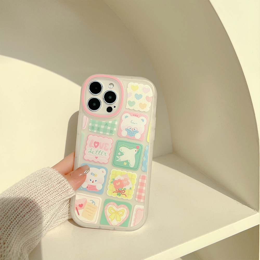 IPHONE Kartun Hewan Lucu Stiker Printed Phone Case Untuk Iphone7 8plus XR XS 11 12 13 14 MINI PRO MAX SE 2020 Lembut Cover Pelindung