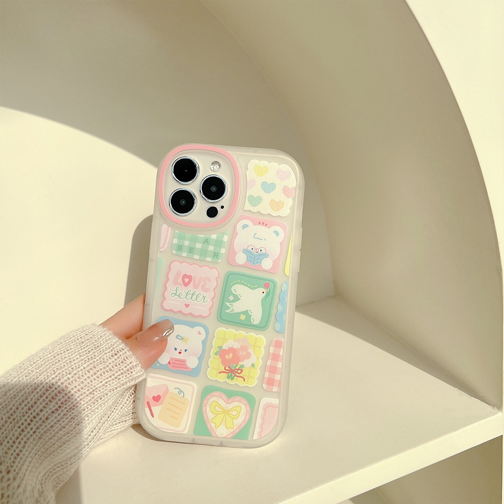 IPHONE Kartun Hewan Lucu Stiker Printed Phone Case Untuk Iphone7 8plus XR XS 11 12 13 14 MINI PRO MAX SE 2020 Lembut Cover Pelindung