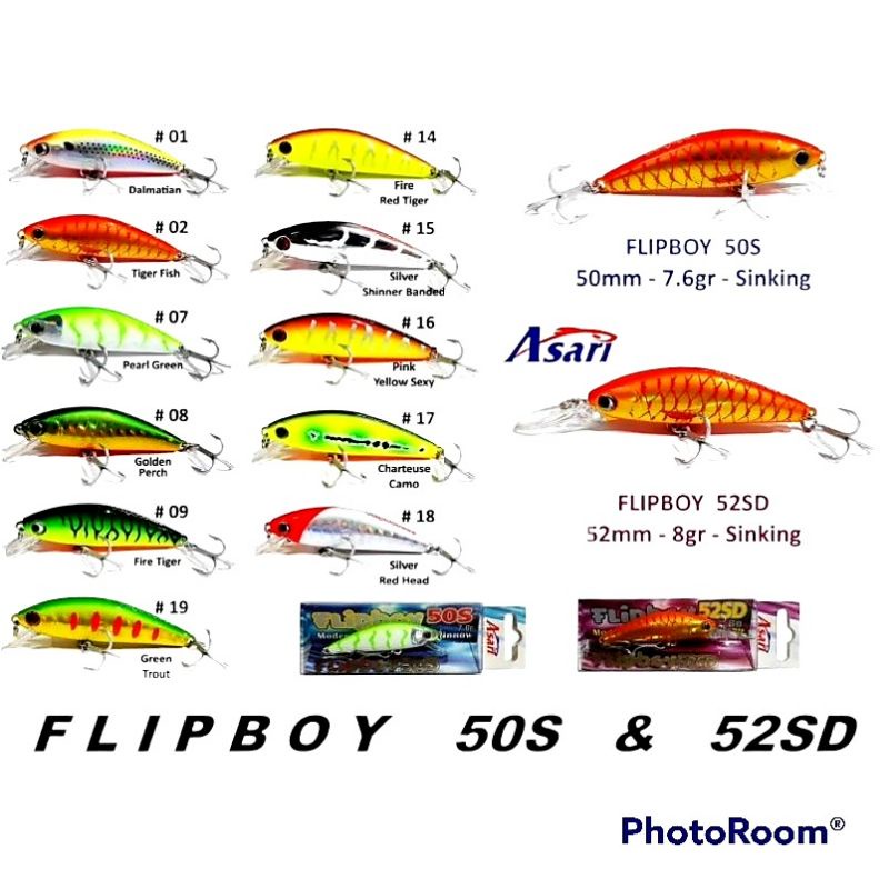 MINNOW ASARI FLIPBOY 50S,  52SD