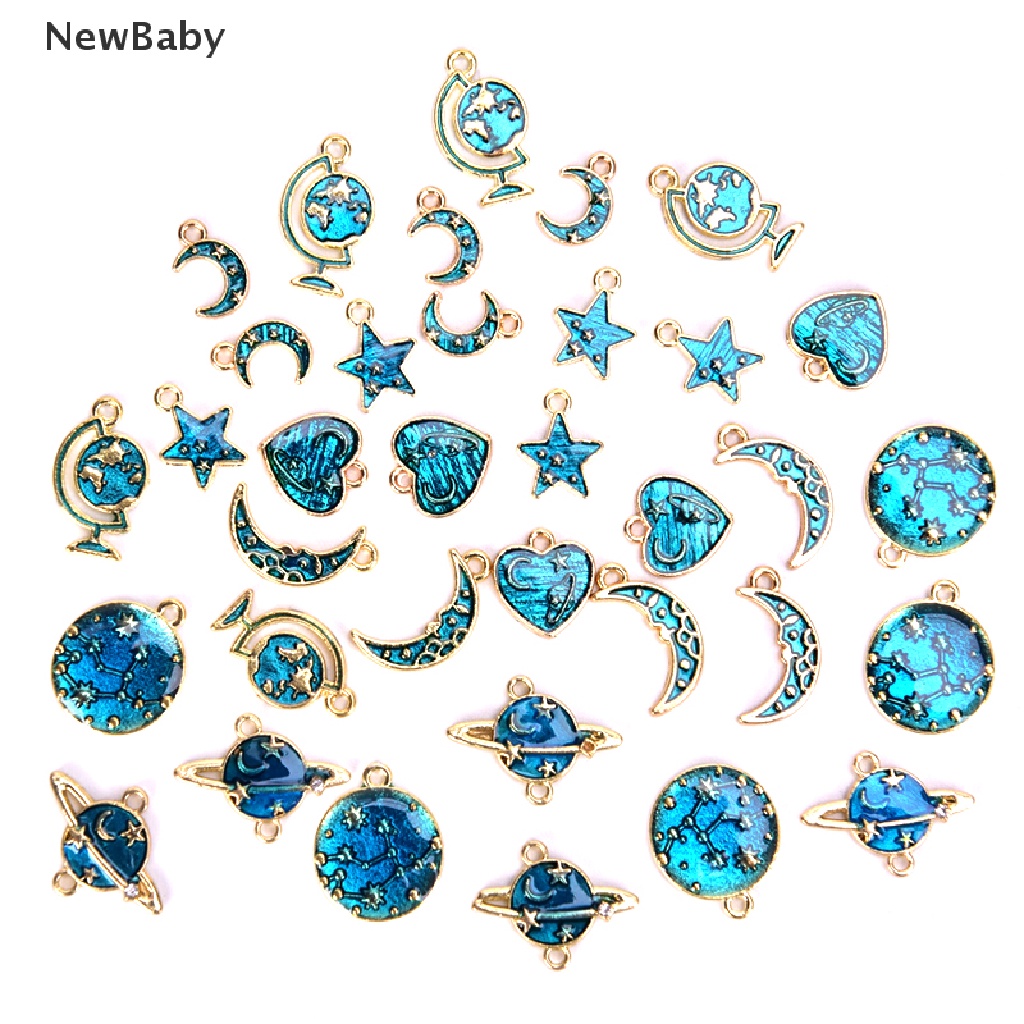 10pcs / Set Liontin Enamel Alloy Seri Alam Semesta Untuk Kerajinan Perhiasan DIY Charms