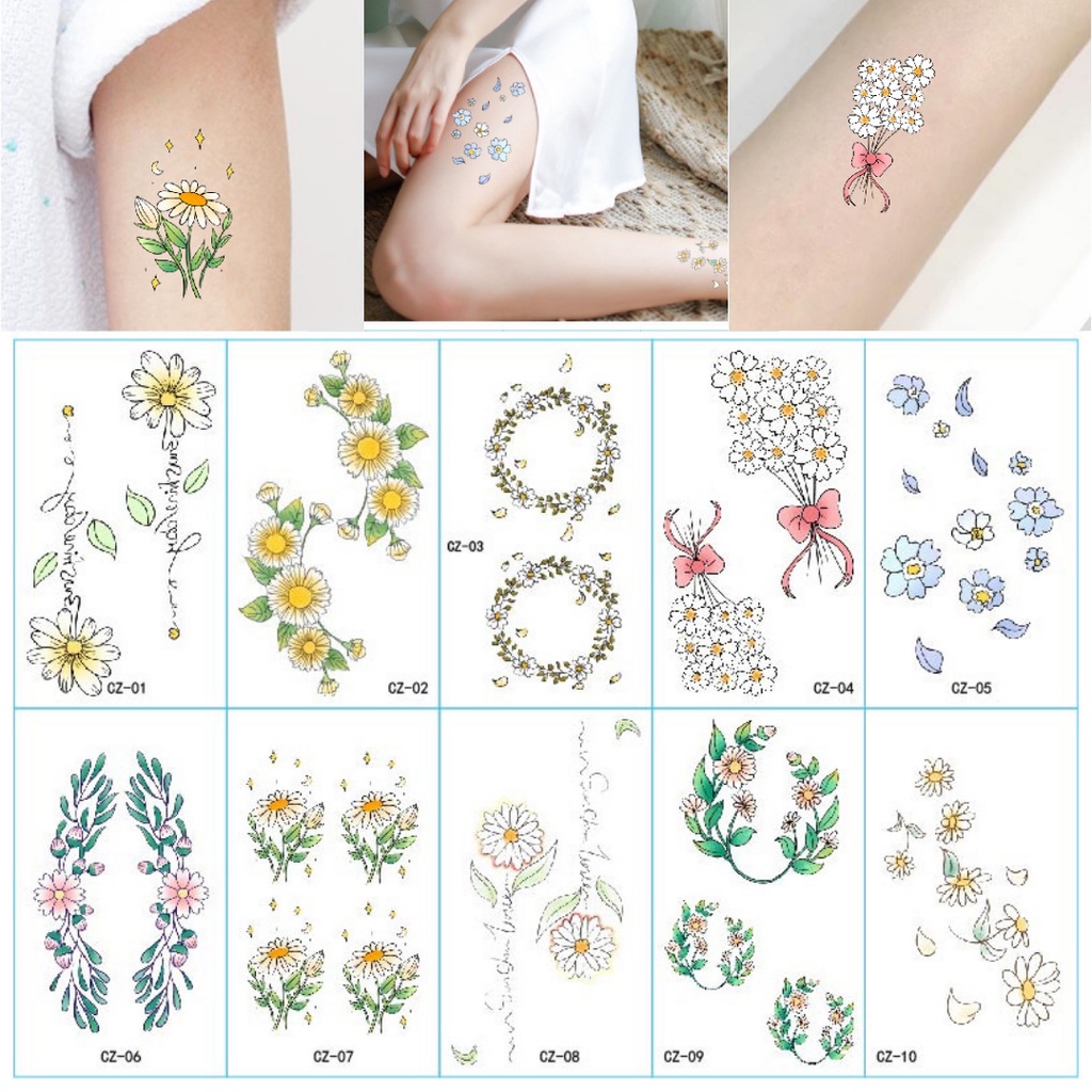 Stiker Tattoo Little Daisy | Tato Temporer | Waterproof