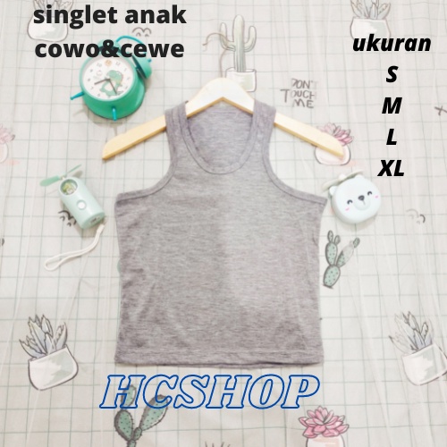 Singlet Polos Anak Unisex Cewek Cowok Ideal Usia 2-16th Singlet Anak Anak Pakaian Anak Unisex
