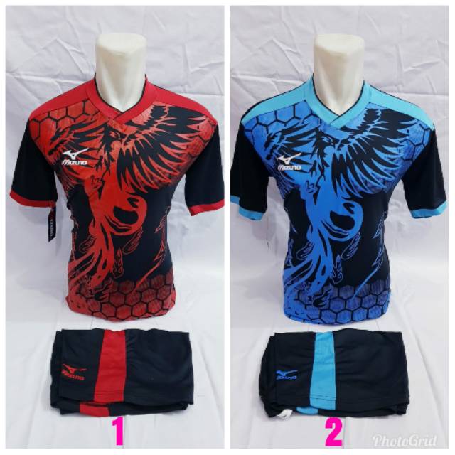 Baju olahraga kaos tim setelan volly mizuno termurah