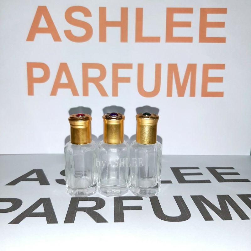 Botol Parfum Toula Tola Tutup Permata 3 ml, 6 ml & 12 ml Roll On Botol Kaca