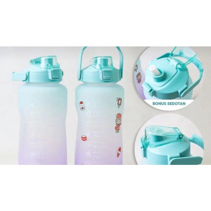 READY 2 LITER BOTOL MINUM PORTABLE UNTUK AIR PANAS/DINGIN BOTOL STIKER SERBAGUNA