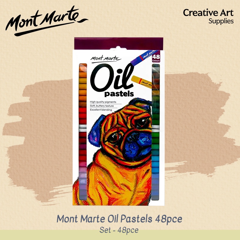 

Mont Marte 48pce Crayon Krayon Oil Pastel Non-Toxic, Soft texture