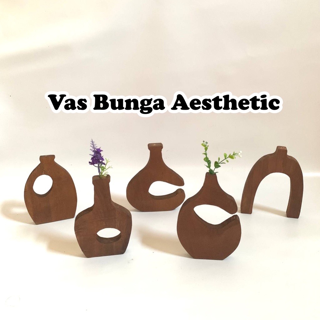 Vas Bunga Aesthetic Vas Bunga Kayu Pot Bunga Aesthetic Wadah Bunga Kayu Vas Kayu
