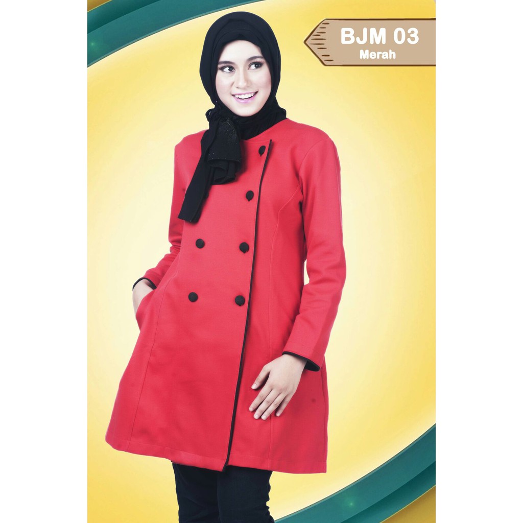 Jaket Korea Dewasa Wanita Muslimah Believe BJM 03  merah ORI