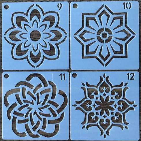 Plastic Stencil - Stensil Dekorasi Motif_MANDALA13 (4pcs)